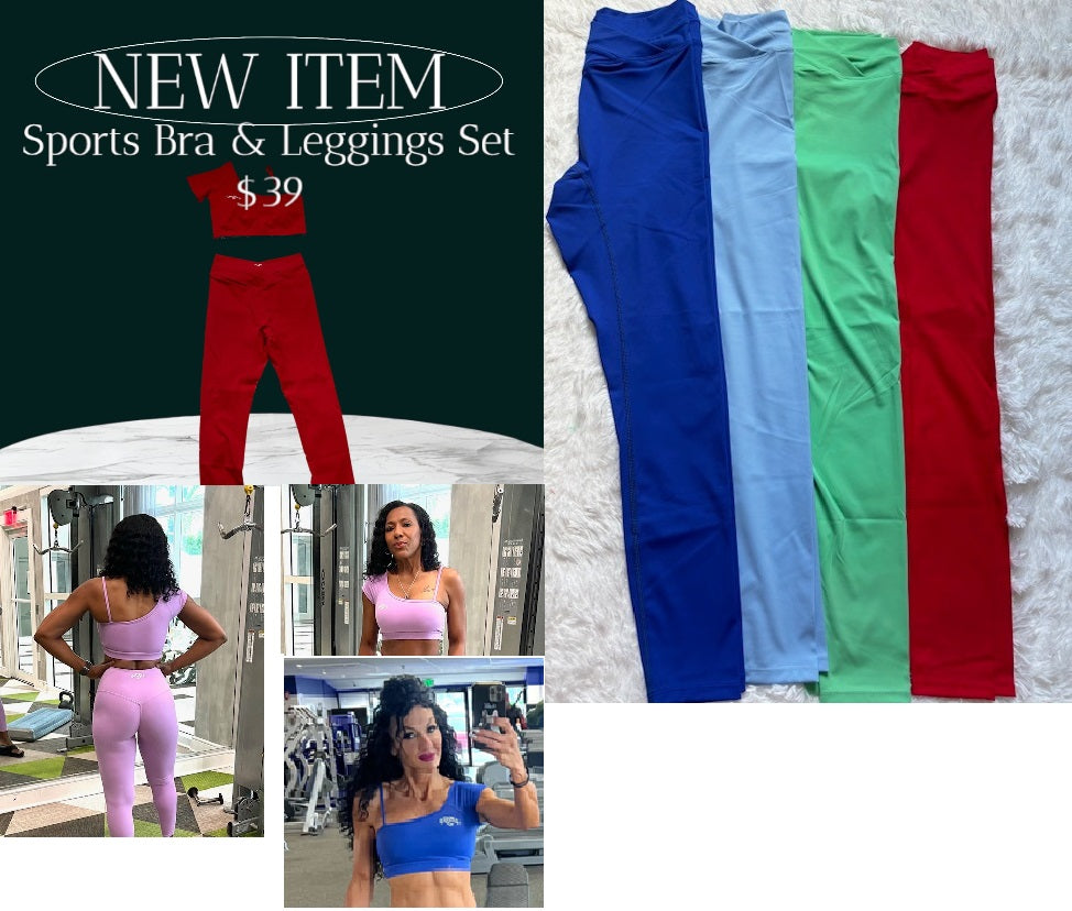 2-Piece Sportswear Bra and V-Front Scrunched Butt Leggings Set