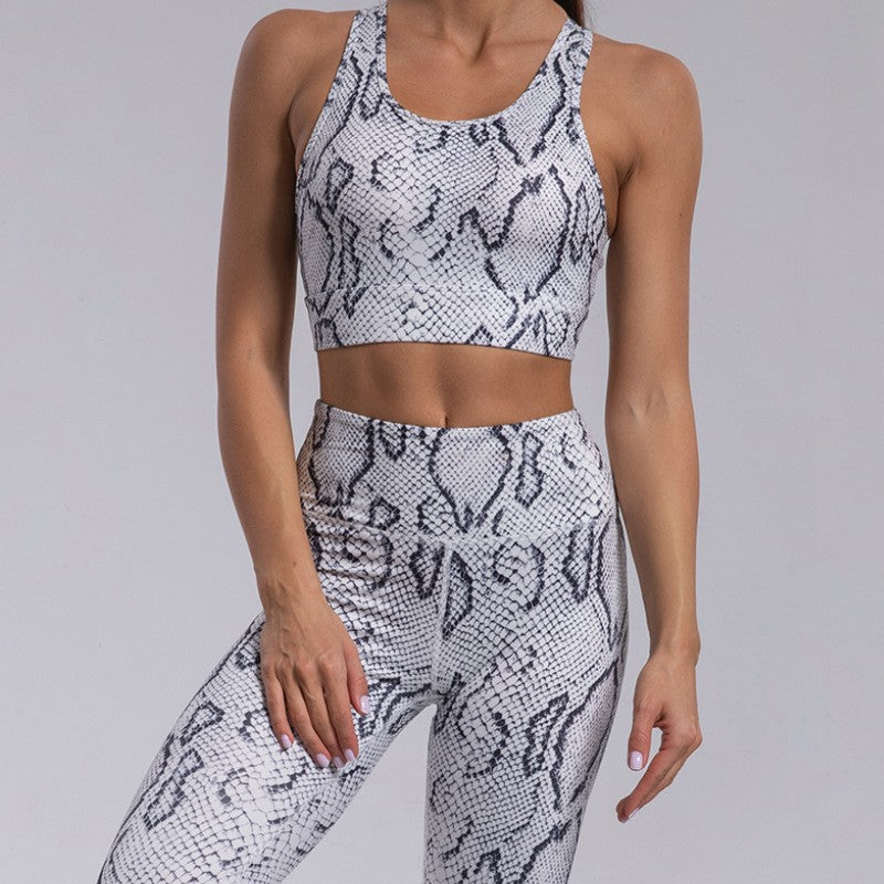 I AM Wild: Seamless Snake Print High Elastic Sling Fitness Bra