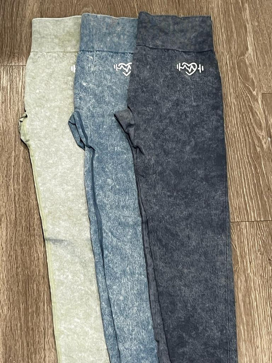 Sand Washed, High-Waisted, Hip Lift Leggings