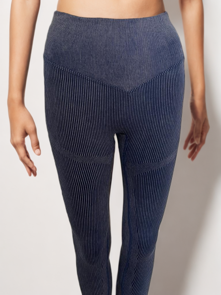 Sand Washed, Ribbed, Hip-Lift Leggings