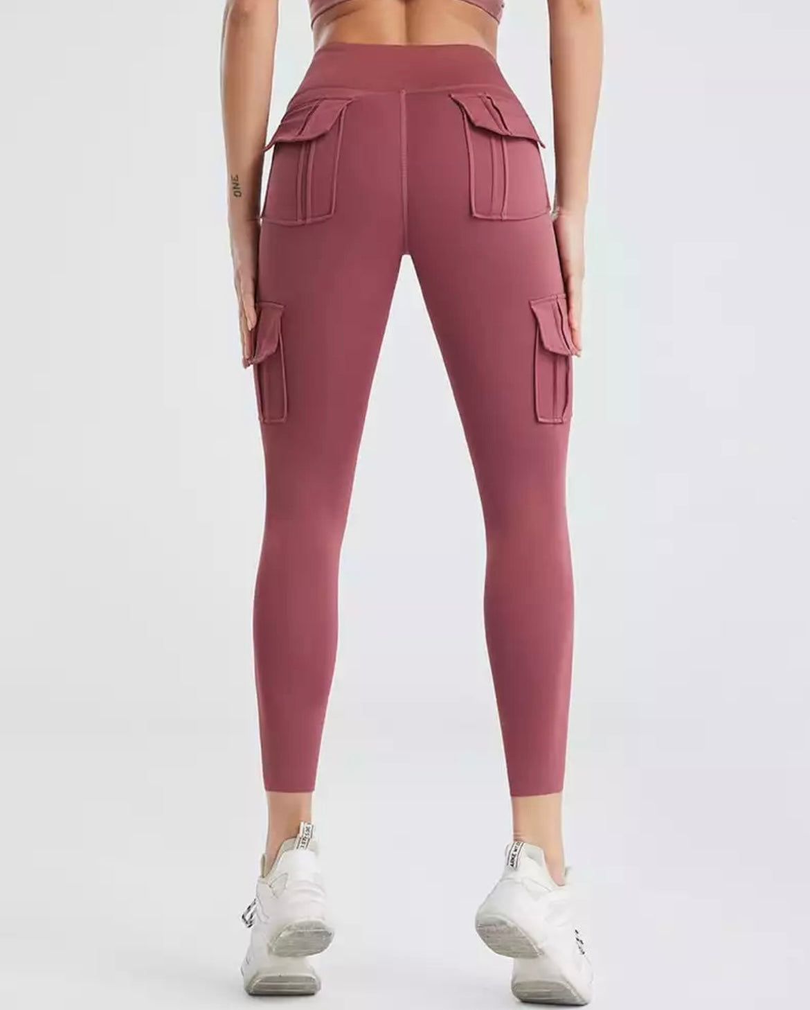 Spandex High-Waisted Booty Lifting Leggings with Pockets