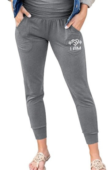 High-Waist, Pleated, Loose Leggings with Pocket