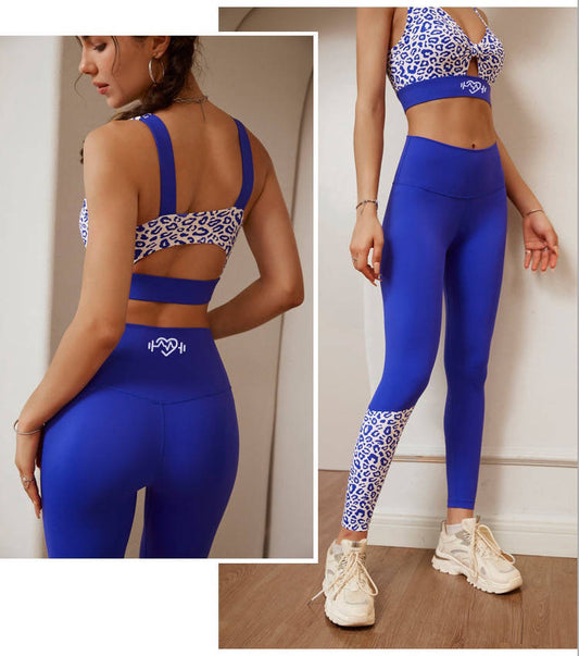 I AM Wild:  High-Waisted Nylon Cheetah Print Leggings and Sports Bra Set