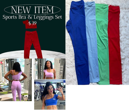 2-Piece Sportswear Bra and V-Front Scrunched Butt Leggings Set