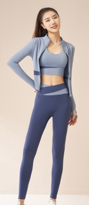 3-Piece Sports Set Sports Bra, Legging, and Jacket