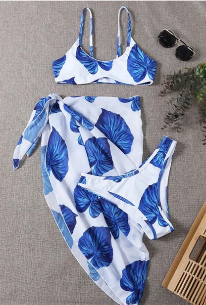 I AM Tropical:  3-Piece Bikini Set with Cover Up