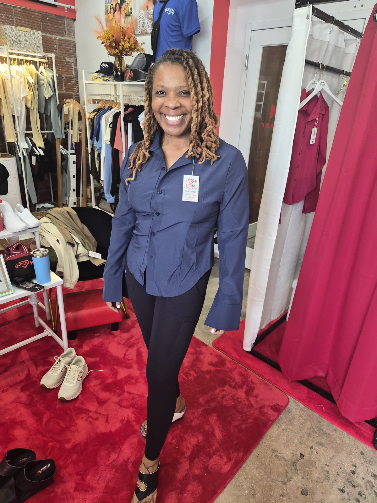 Tops: Soft Breathable Button-Down Dress Shirts for Women, Collared Long Sleeve