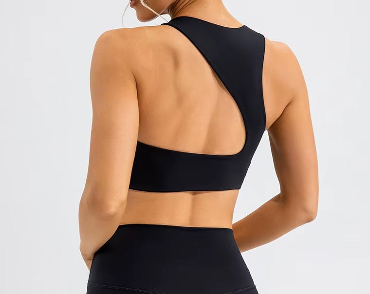 Sports Bra: Hollow Out Crop Tops High Impact Sports Bra