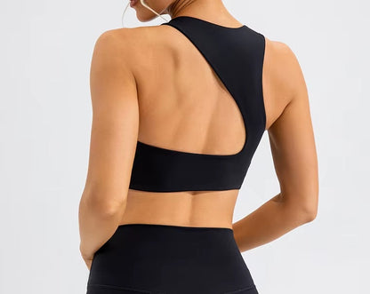 Sports Bra: Hollow Out Crop Tops High Impact Sports Bra