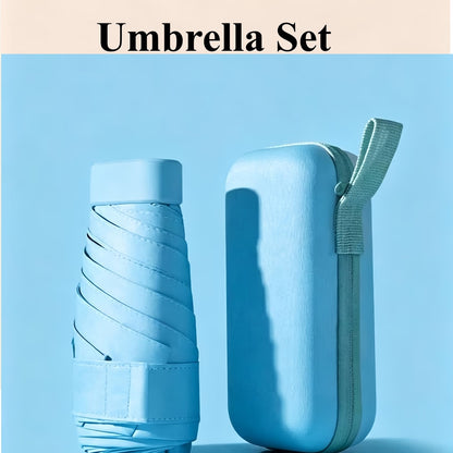 Umbrella: Women's Mini Folding Umbrella with Open/Close Compact Capsule