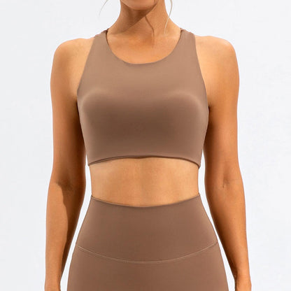 Sports Bra: Hollow Out Crop Tops High Impact Sports Bra