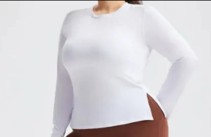 Tops: Plus size Crew Neck Soft Long Sleeves Top