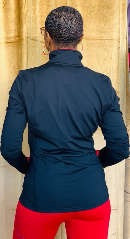 Jogger: Women’s 2 tone Performance Zippered Jogger Top