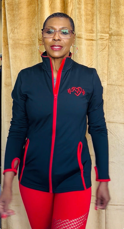 Jogger: Women’s 2 tone Performance Zippered Jogger Top