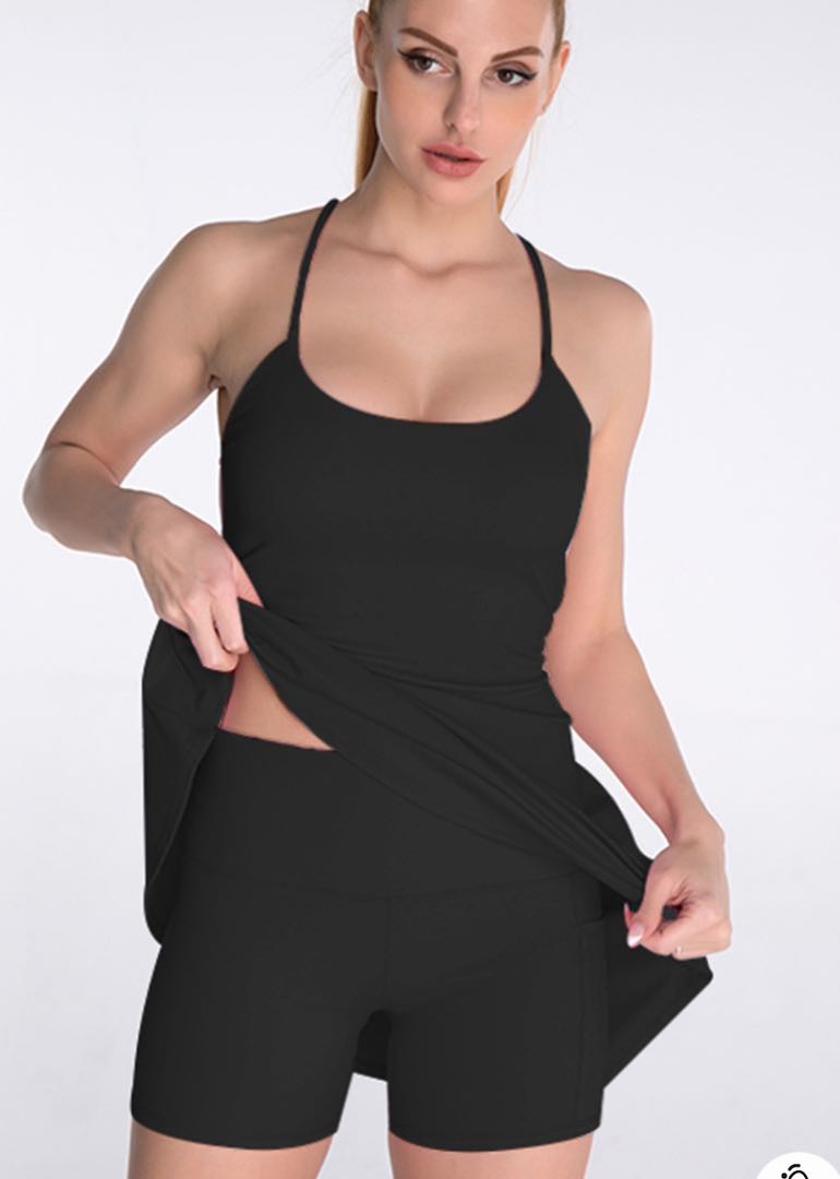 Sports Sexy Back Slimming Dress with Shorts