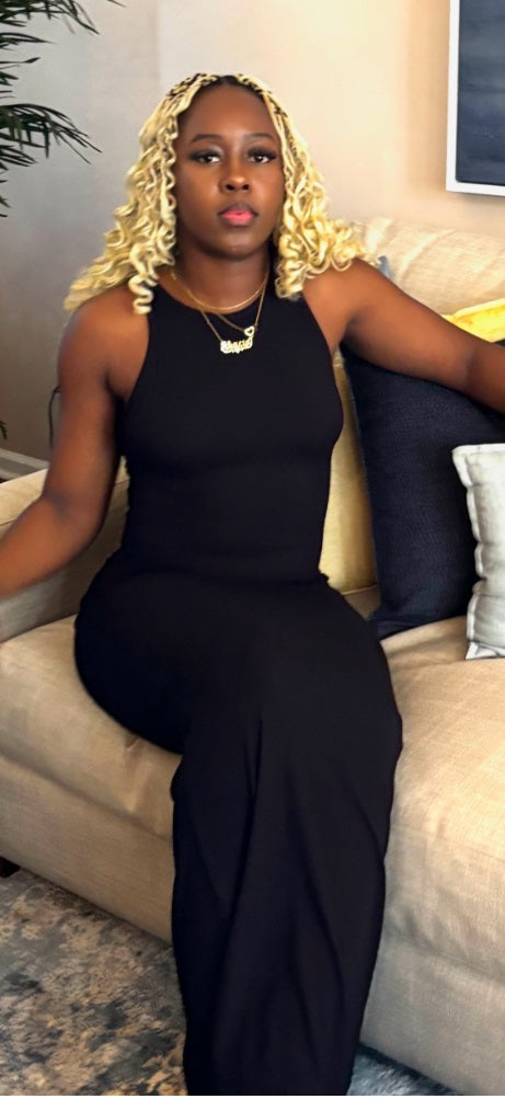 Perfect Fit, Sleeveless, Black Elegant Sexy Slimming Long Maxi Dress