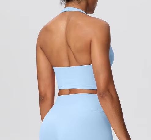 Buttery Soft: 2-Piece Double Open Back Sports Bra & Straight Leggings