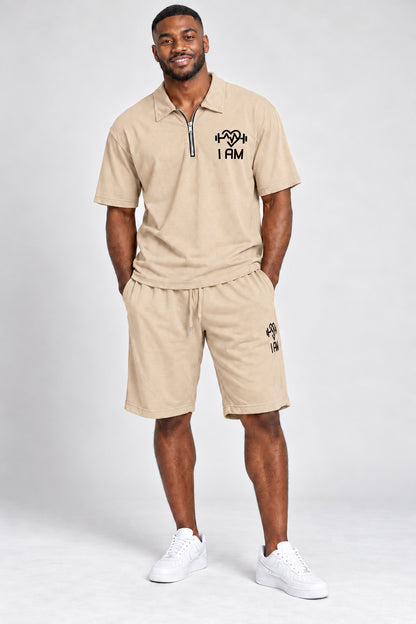 Men's: Casual Polo Shirt & Shorts Set