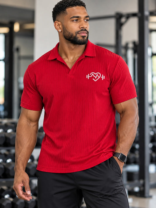 Men's: Long Sleeves Ribbed Fitted Shirt