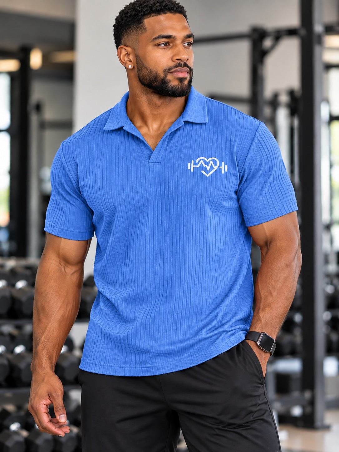 Men's: Long Sleeves Ribbed Fitted Shirt
