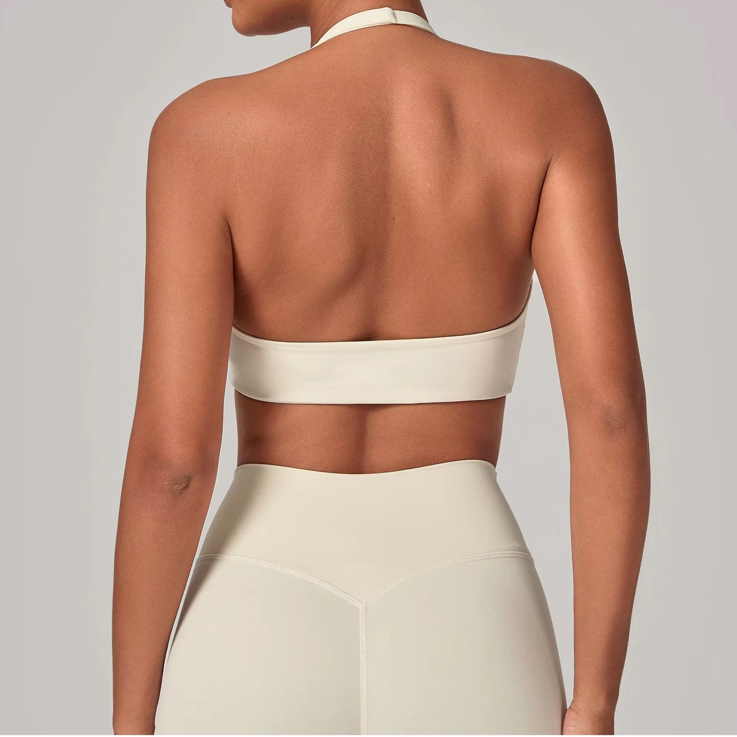 Buttery Soft: 2-Piece Open Back Sports Bra & Straight Leggings Set