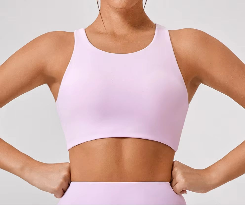 Sports Bra: Hollow Out Back High Impact Sports Bra