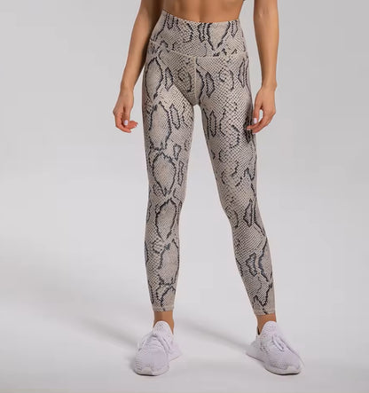 I AM Wild:  Seamless Snake Print High Fitness Leggings