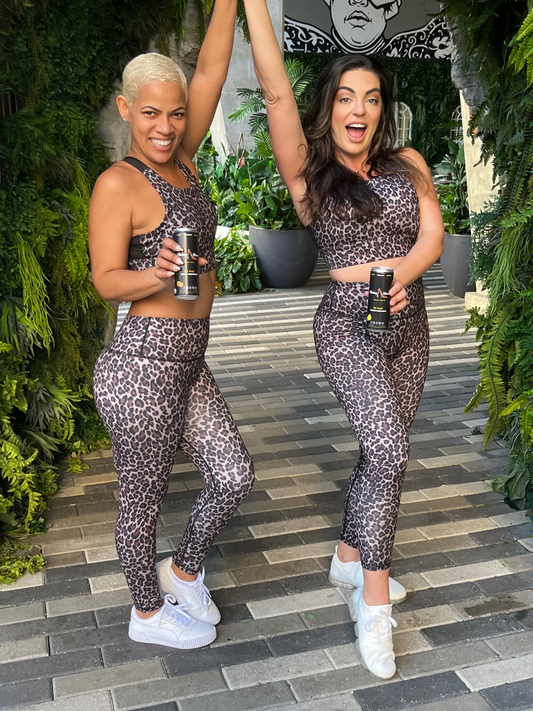 Seamless Leopard Print Bra and Leggings Set