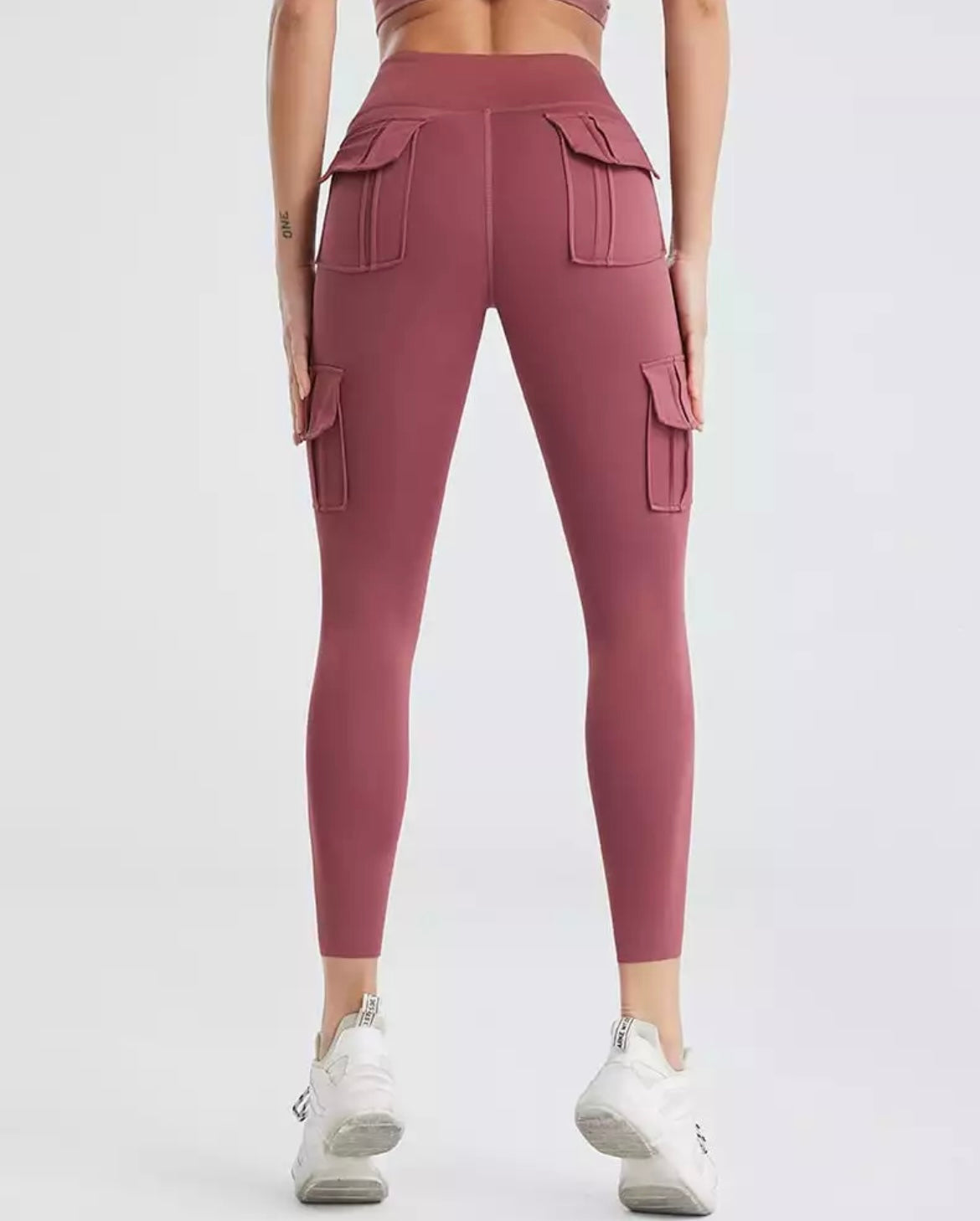 Spandex High-Waisted Leggings with Pockets