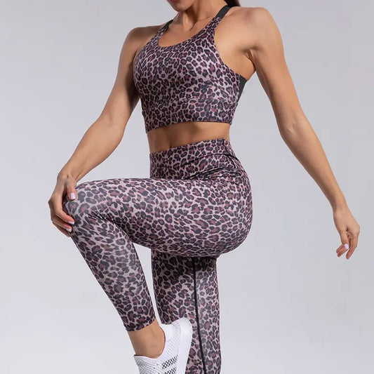 I AM Wild:  Seamless Leopard Print High Elastic Sling Fitness Bra